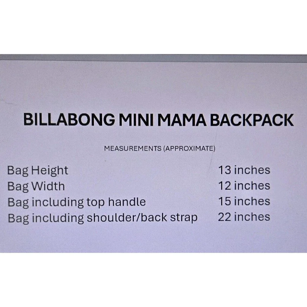 Billabong Mini Mama Houndstooth Backpack Purse Brown Beige Small Cotton‎ Bag